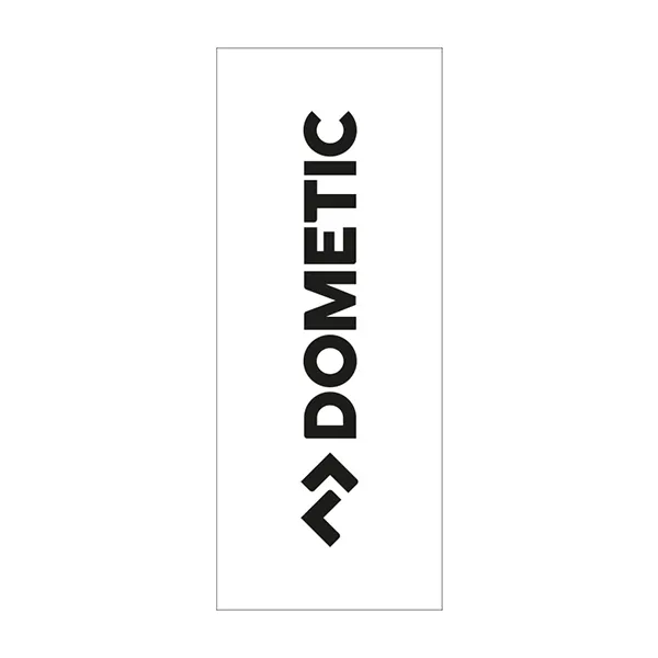 Flagge DOMETIC in weiß mit Logo in schwarz im Hochformat 120 x 300 cm - Image 2